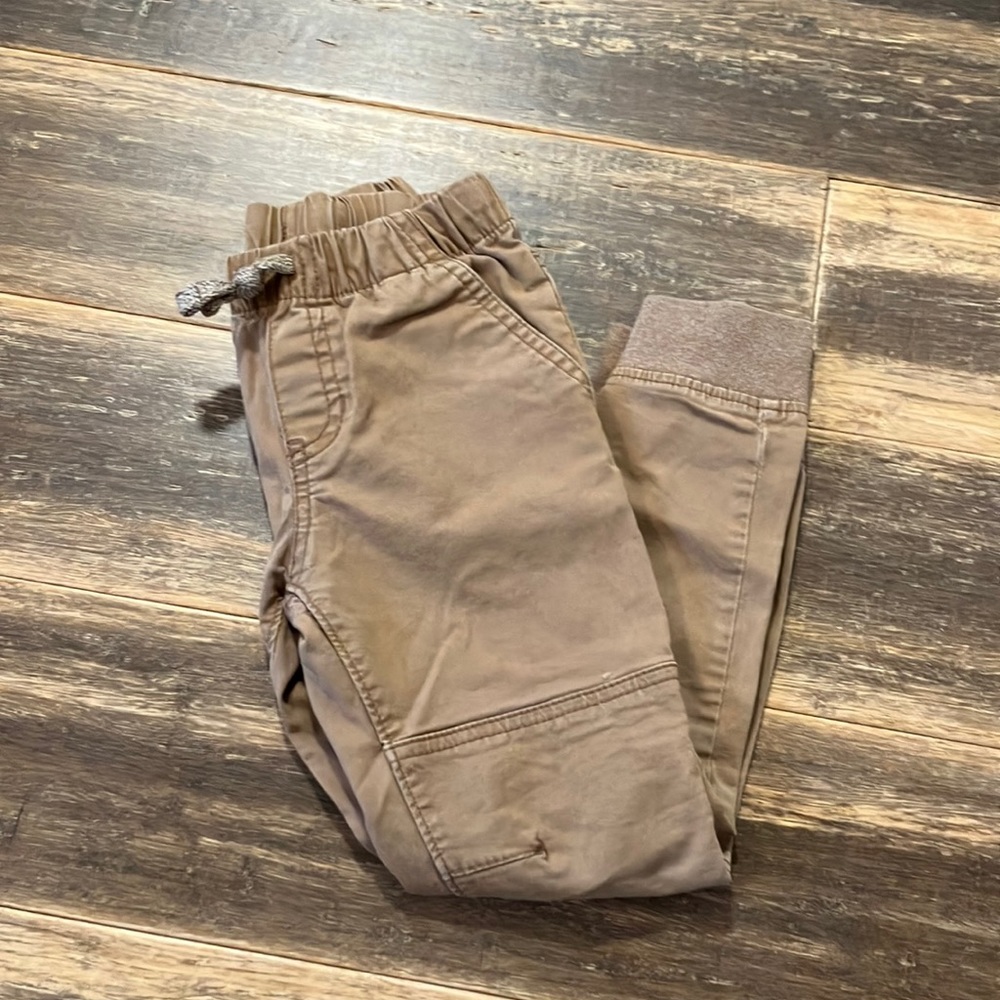 Boys Tan Cotton Joggers